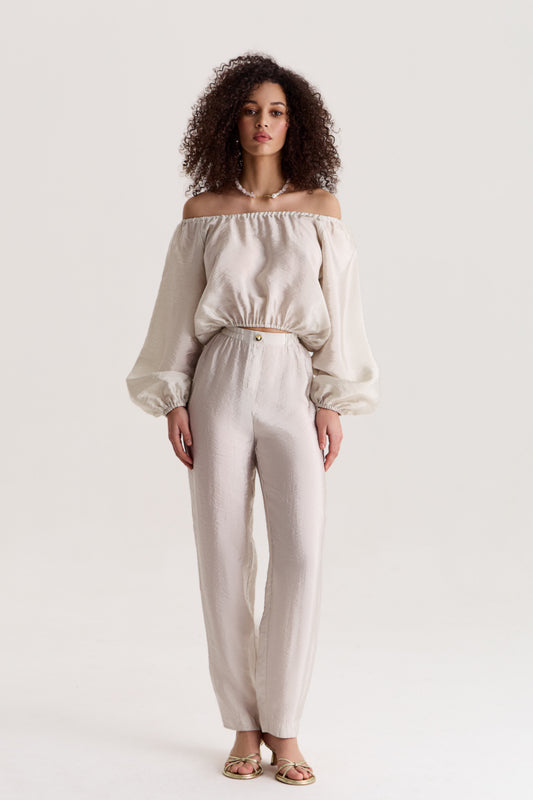 Trousers Evia in Oyster Gray