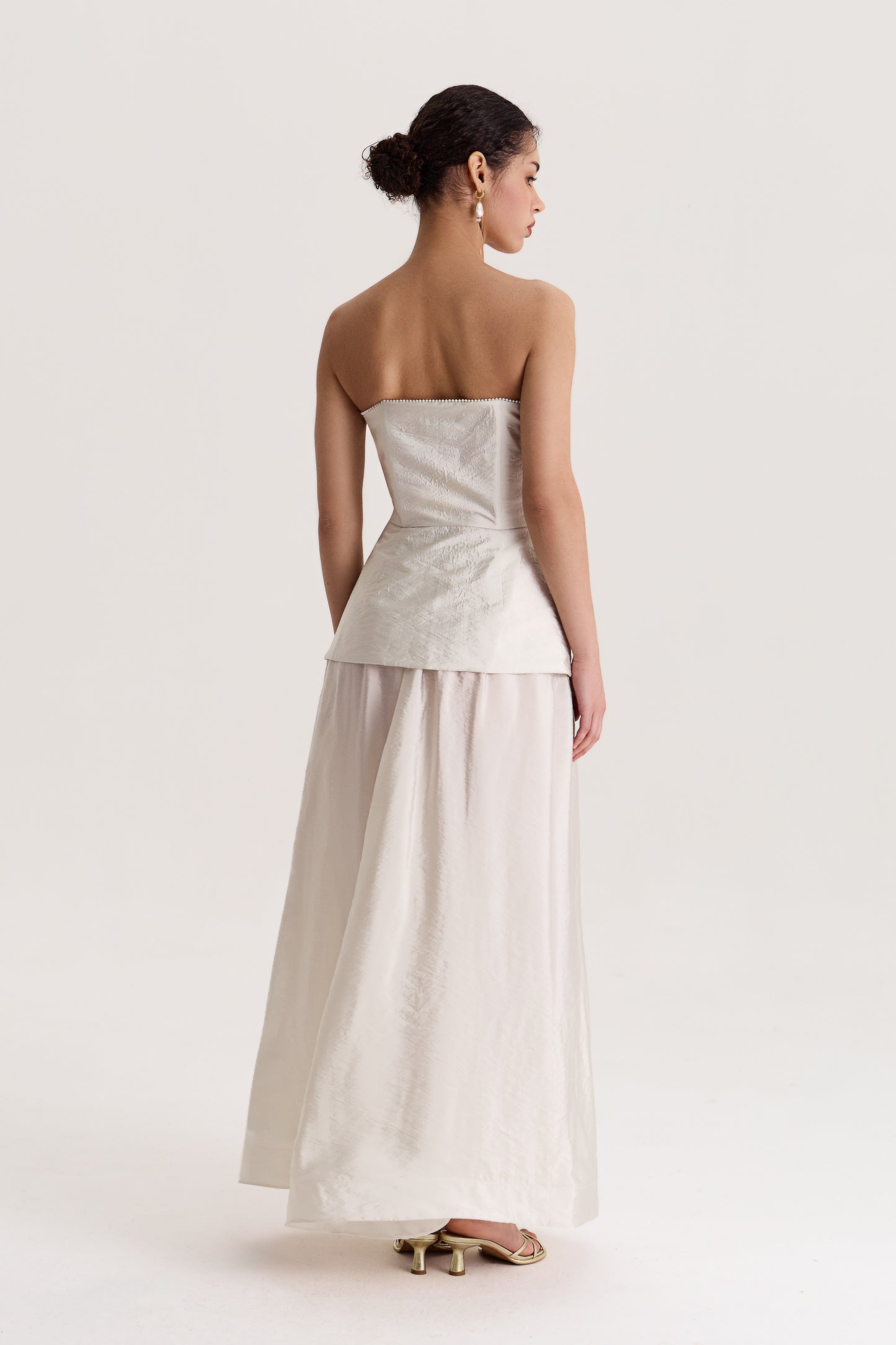 Skirt Delos maxi in Oyster-grey