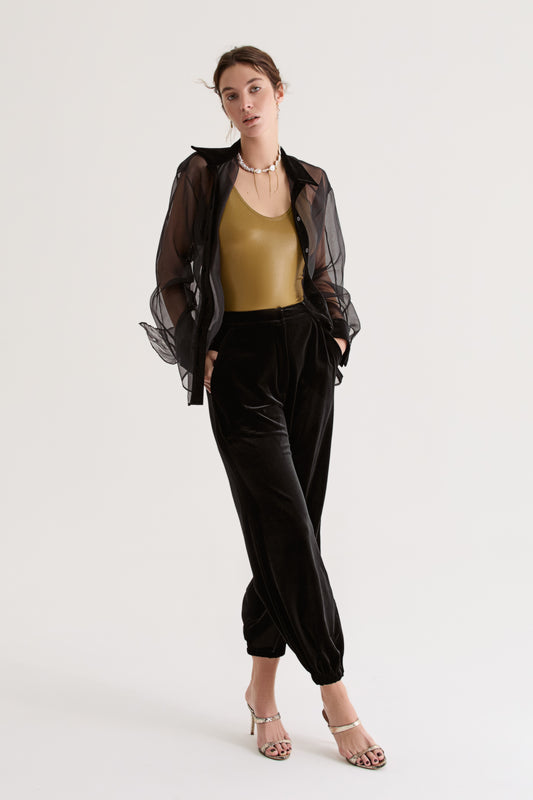 Aladdin Trousers in Black Velvet