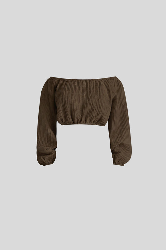 Blouse Evia in Olive Umber