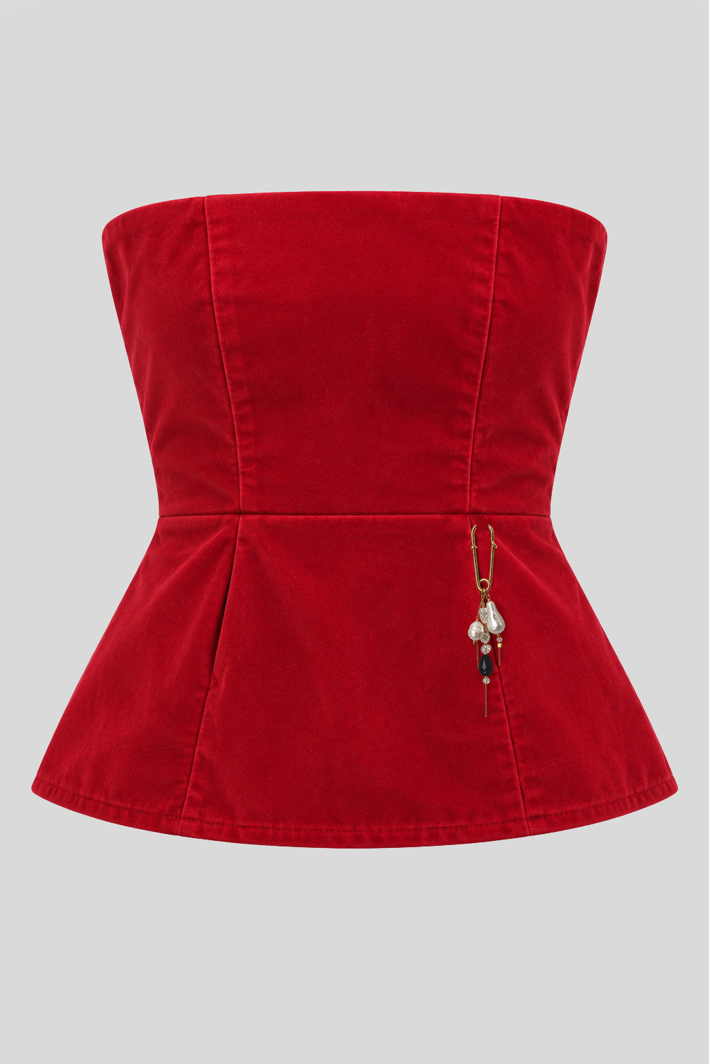 Peplum Top Delos in Scarlet Red