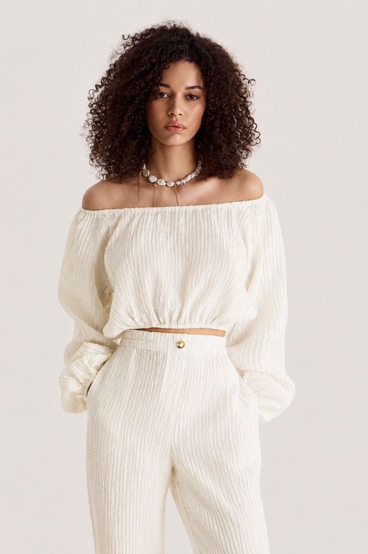 Blouse Evia in Pearl White